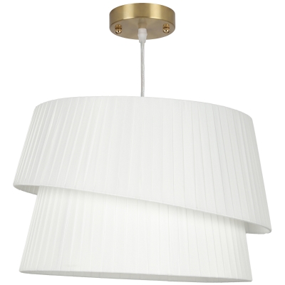 HOMCOM Elegante Pendelleuchte mit doppeltem Schirm, höhenverstellbar, für Wohnzimmer, Weiß
