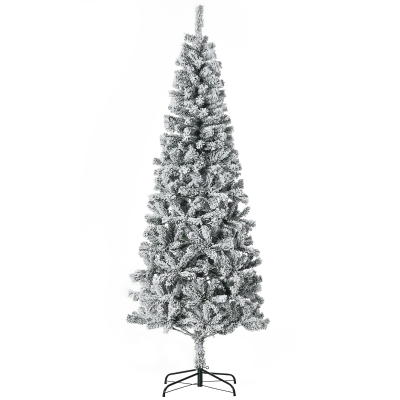 HOMCOM Albero di natale 81cm x 81cm x 210cm Verde, Bianco