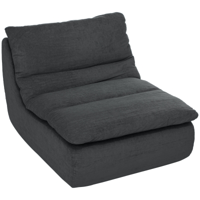 HOMCOM Schaumstoff-Bodensessel, Liegesessel, Lounge-Sessel für Wohnzimmer, Schlafzimmer, Grau