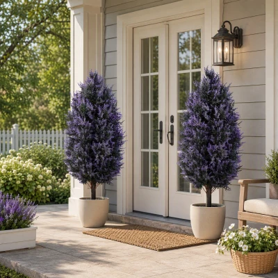 HOMCOM Artificial Lavender Set UV Resistant 90cm Blue