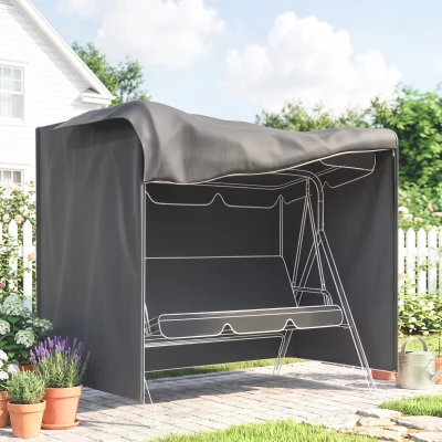 Outsunny Housse Balancelle Jardin 177x114x152cm Oxford Gris