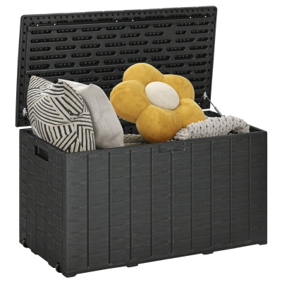 Outsunny 336L Outdoor Garden Storage Box Heavy Duty Black
