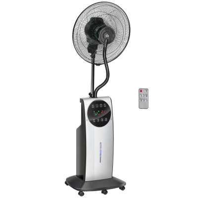 HOMCOM Ventilateur Brumisateur Télécommande Silencieux Noir