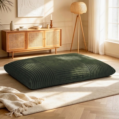 Convertible Bean Bag Chair with Memory Foam, 180L x 125W cm, Green
