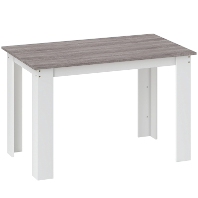 HOMCOM Tavolo da Pranzo per 4-6 Persone 120x69x75cm Grigio Bianco
