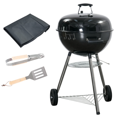 Outsunny Portable Charcoal Grill Black