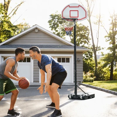 HOMCOM Portable Height Adjustable Basketball Stand 1.55-2.1m