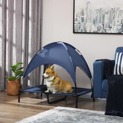PawHut Raised Dog Bed Elevated Cot Blue 92x76cm