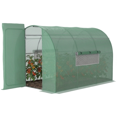 Outsunny Walk-In Greenhouse Galvanised Steel 3x2m Green