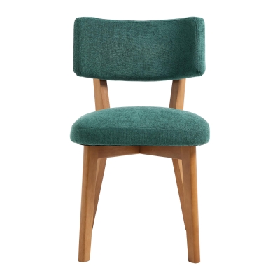 Stylish Mid-Century Dining Chairs with Ergonomic Backrest, 47L x 54.5W x 77H cm, Green