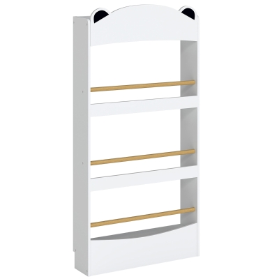 AIYAPLAY Libreria Per Bambini a 4 Ripiani da Parete, Bianco