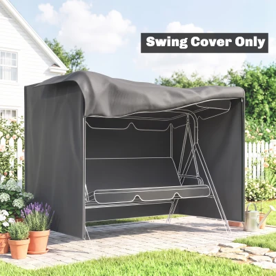 Outsunny 205 x 124cm Three-Seater Swing Chair Protective Cover Dark Grey