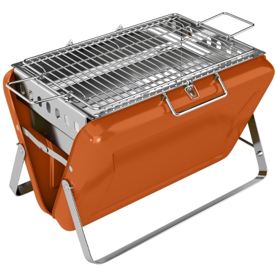 Outsunny Portable Charcoal BBQ Stainless Steel Orange