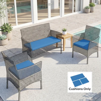 Outdoor Seat Cushion Set 94cmx43cmx5cm Sky Blue