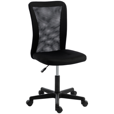 Vinsetto Armless Mesh Office Chair Adjustable Height Black