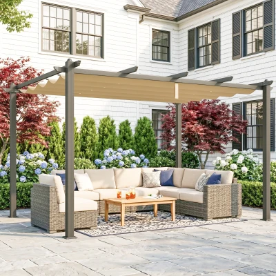 Pergola 395L x 296W x 237Hcm Khaki