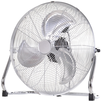 HOMCOM 20" Chrome Metal Floor Fan 3 Speed Silver