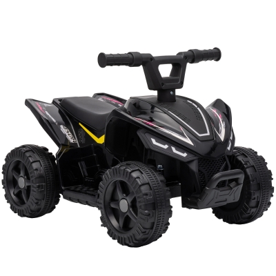 AIYAPLAY Kinder Quad Elektro 6V Kinderquad mit Lithium-Akku Vorwärtsfunktion Lenkerknopf-Steuerung 1,5-2 Jahre Schwarz