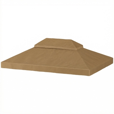 Outsunny Toile Pavillon 4x3m Double Toit Polyester Beige