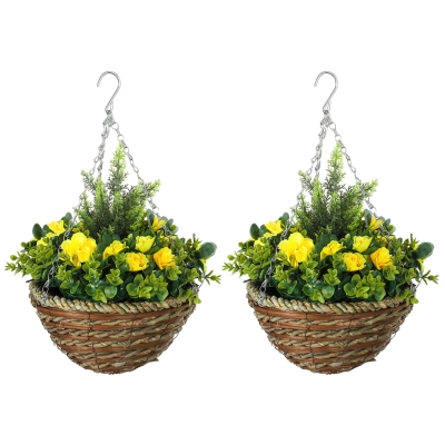Artifical Lisianthus Flower 25cmx25cmx34cm Yellow