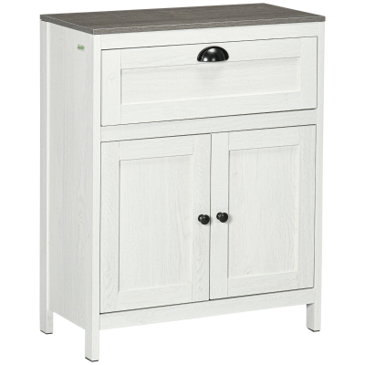 Kleankin Bathroom Floor Cabinet White with Drawer & Shelf