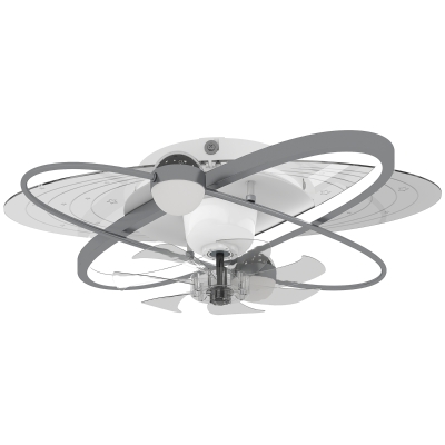 HOMCOM Ceiling Fan with Light LED Remote Silver Tone