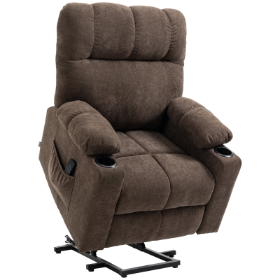HOMCOM Electric Riser Recliner Chair Dark Brown
