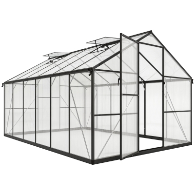Outsunny Serre Aluminium Polycarbonate 363x247x205cm Transparent