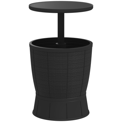 Outsunny Table-Glacière Extérieur 41L Bar Réglable Noir