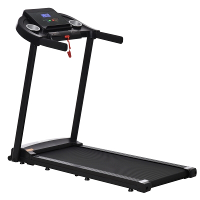 HOMCOM Cinta de Correr para Casa 1-12 KM/H 1,5HP con 12 Programas Ruedas Pantalla LED y Soporte para Móvil para Hogar Oficina