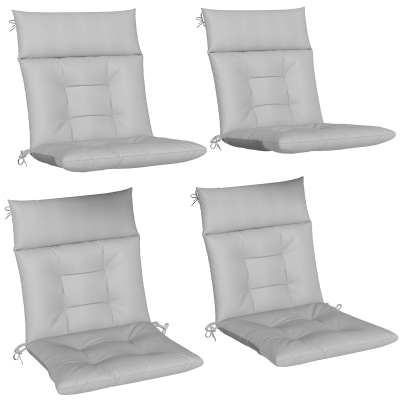 Outsunny Patio Lounge Chair Cushions Set Waterproof Grey