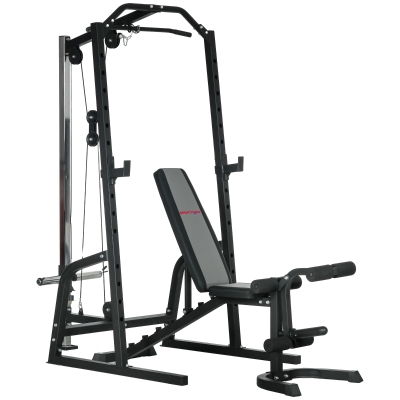 SPORTNOW Power Tower con Panca Addominali e Porta Bilanciere