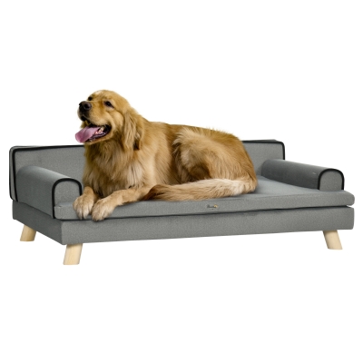 PawHut Dog Sofa Water-Resistant Fabric Medium & Large Grey
