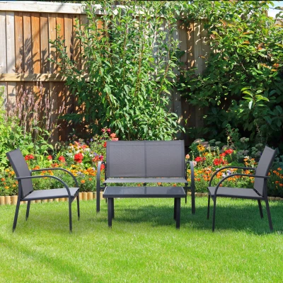 Outsunny Four-Piece Patio Set Grey