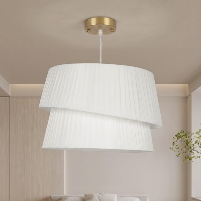 HOMCOM Suspension Double Abat-Jour Hauteur Réglable Salon Blanc