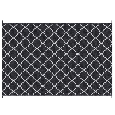 Outsunny Reversible Outdoor Rug Plastic 182x274cm Black