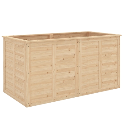 Outsunny Hochbeet Holz 152 x 77 x 77 cm Erhöhtes Tief Kräuterbeet mit Offenem Boden Verstärkungsstangen