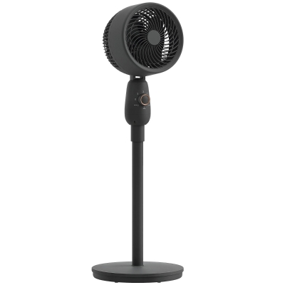 HOMCOM Pedestal Fan 12" 3-Speed Oscillating Black
