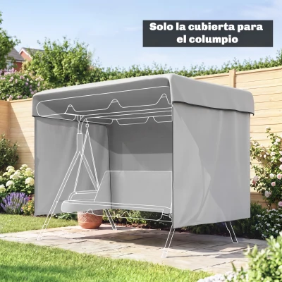 Outsunny Funda Protectora Impermeable para Balancín de Jardín 3 Plazas con Cremallera Antipolvo y Antiviento 215x155x150 cm