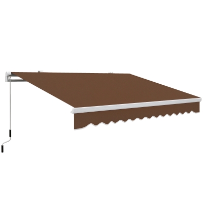 Outsunny Tenda da Sole 4x2.5m con Manovella Rosso Ruggine