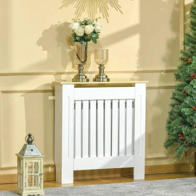 HOMCOM Cubreradiador de MDF Cubierta para Radiador para Salón Dormitorio Pasillo 78x19x83 cm Blanco