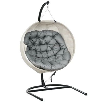 Swing Egg Chair 114L x 106W x 178H cm Grey