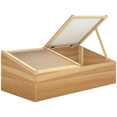 Outsunny Wooden Greenhouse Polycarbonate Natural 100x50cm