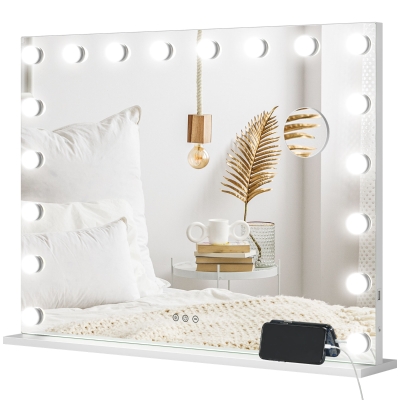 HOMCOM Hollywood Vanity Mirror 18 LED Wall/Tabletop White