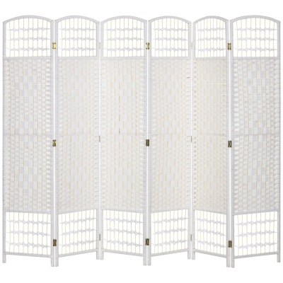 HOMCOM Paravento 240x1.5x170 cm Bianco