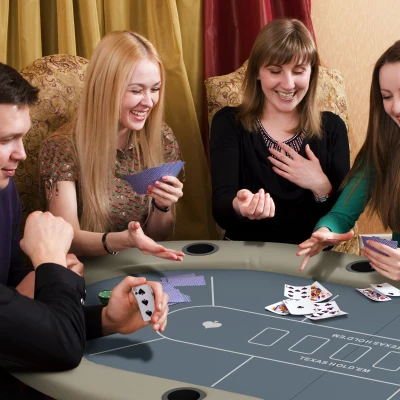 SPORTNOW Folding Poker Table Oval Portable 178x89cm Brown/Blue