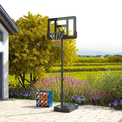 SPORTNOW Adjustable Basketball Stand Set 200-305cm - Black