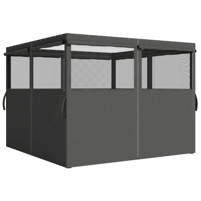 Outsunny Gazebo Curtains 4 Pack, 3x3m, Dark Grey