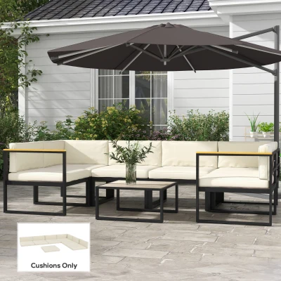 Outsunny Rattan Seat Cushions Set of 7 for Patio