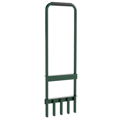 Outsunny Aireador de Césped Manual con 5 Púas Huecas Mango Antideslizante Herramienta de Perforación de Césped Verde Oscuro